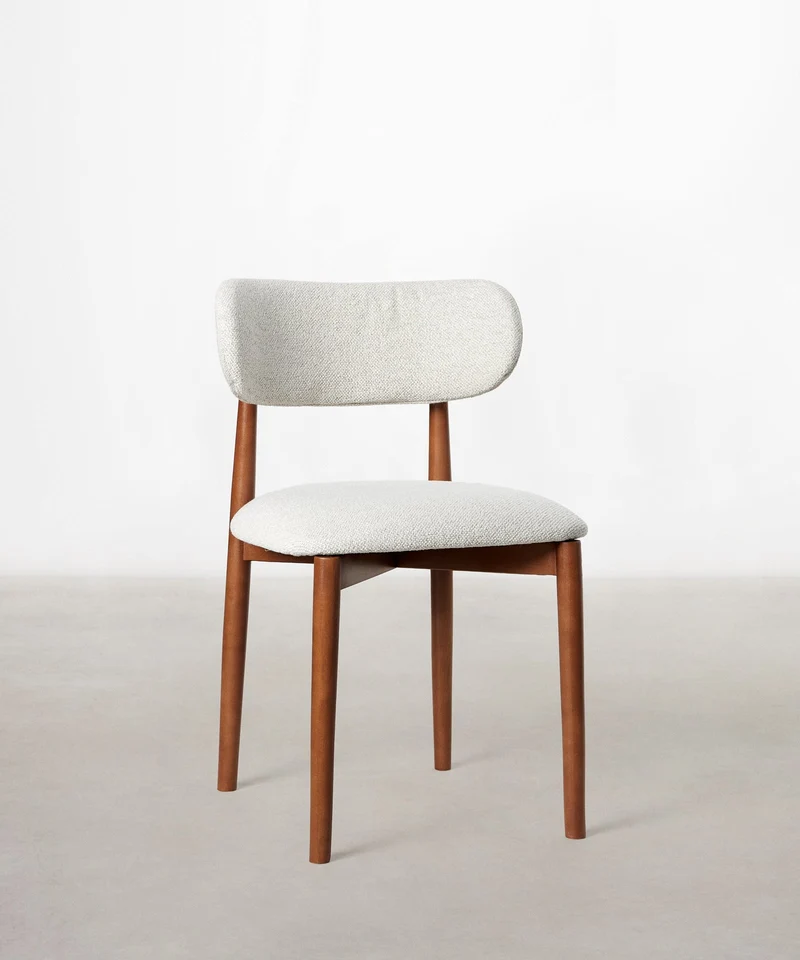 Silla de Comedor en Madera y Tapizada Dean