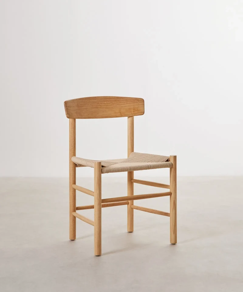 Silla de Comedor de Madera y Cuerda Trenzada Alba