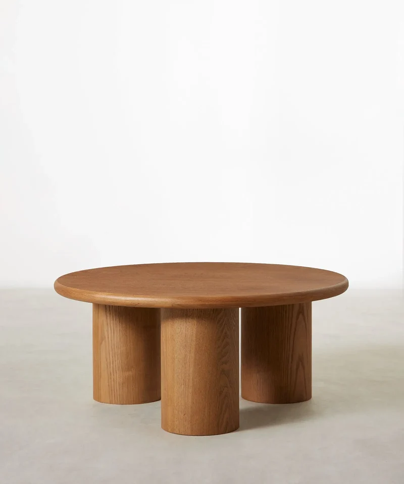 Mesa de Centro Redonda en Madera Aisha (80 cm)