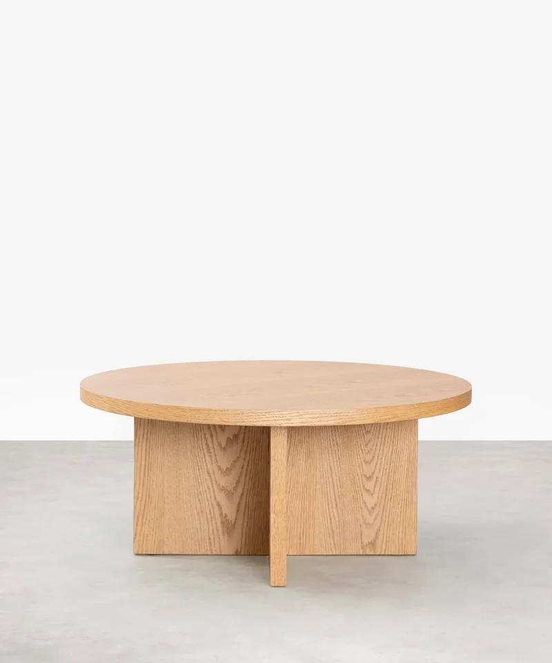 Mesa de Centro Redonda en Madera Takaya (80 cm)