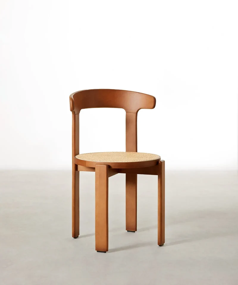 Silla de Comedor en Madera y Ratán Delia