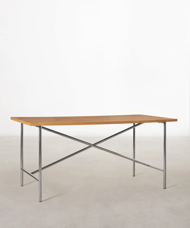 Mesa de Comedor Rectangular en Madera y Metal Minel (160x80cm)