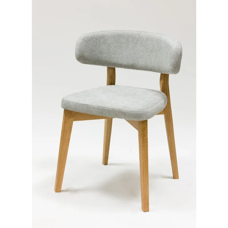 Set da 2 o 4 sedie da pranzo in rovere massiccio Claus, con rivestimento grigio o marrone | NordicStory