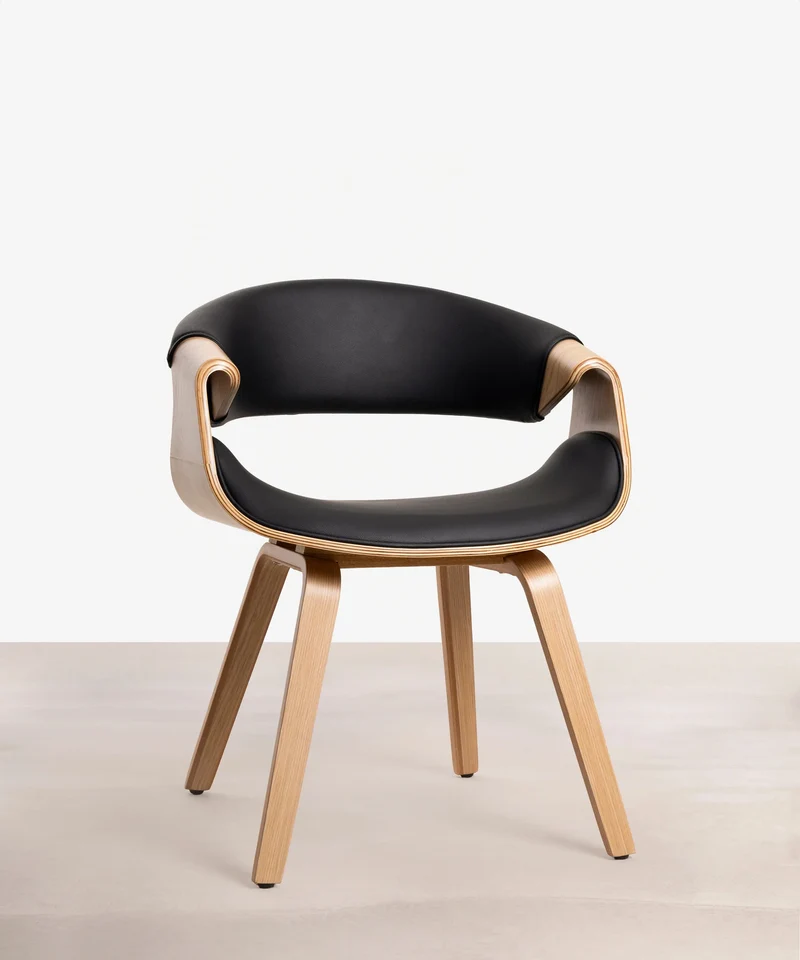 Silla de Comedor en Madera y Polipiel Binsa