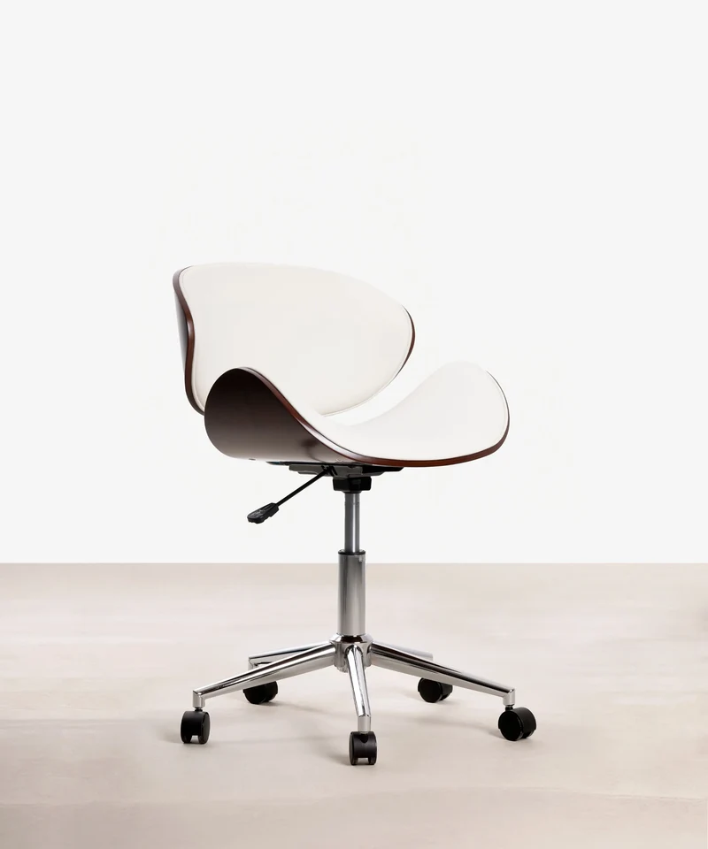 Silla de Escritorio de Polipiel y Madera Shelley