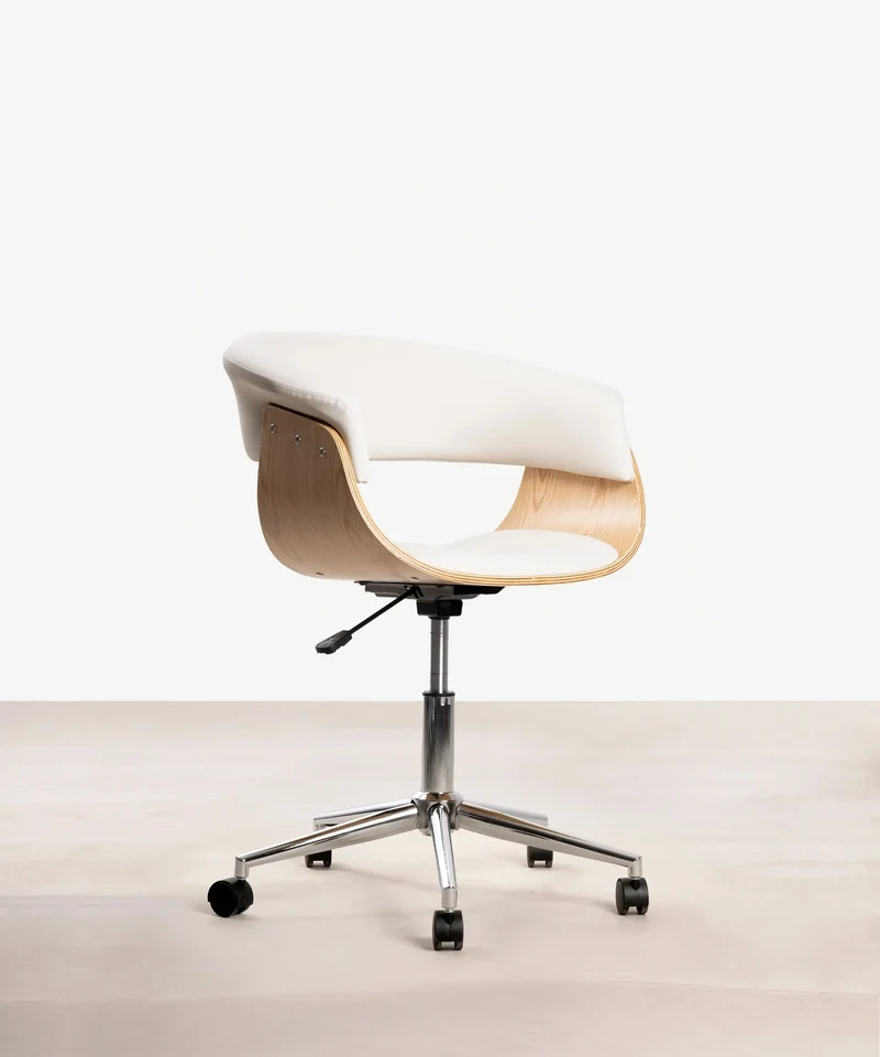 Silla de Escritorio de Polipiel y Madera Beckett