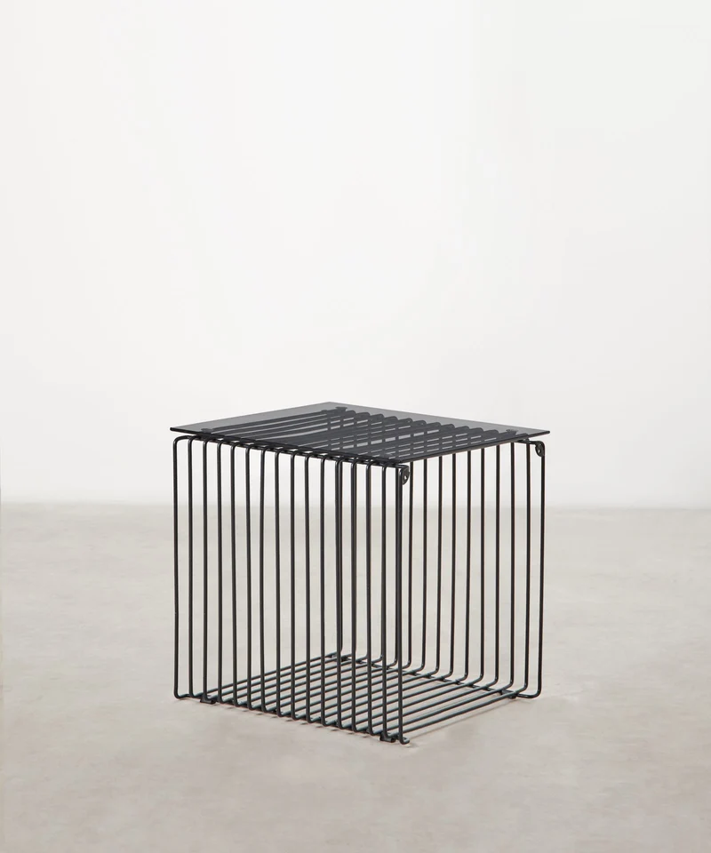 Mesa auxiliar de metal y cristal Lyn