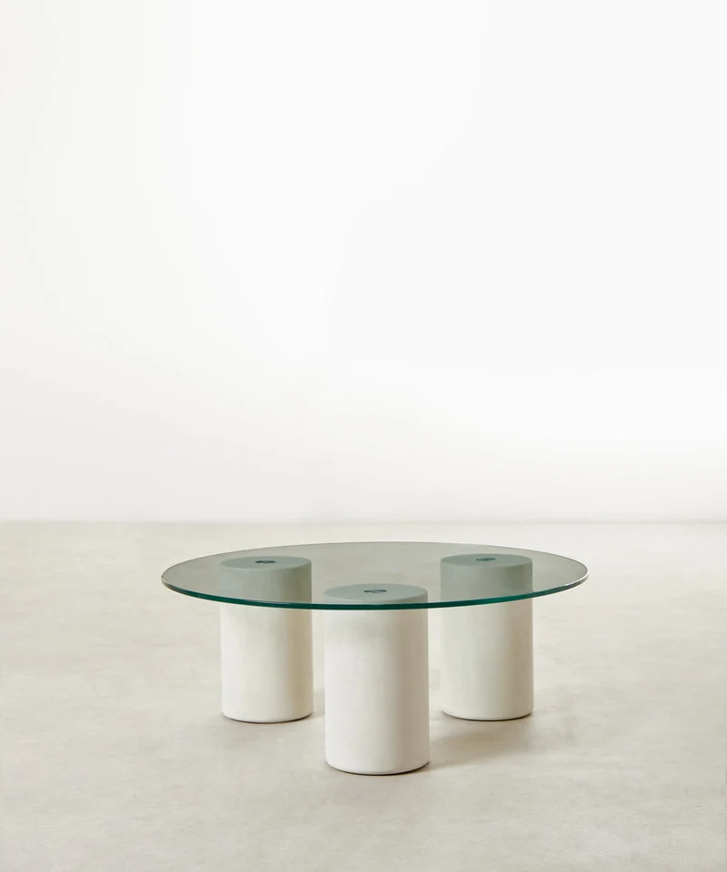 Mesa de Centro Redonda en Cristal Nora (80 cm)