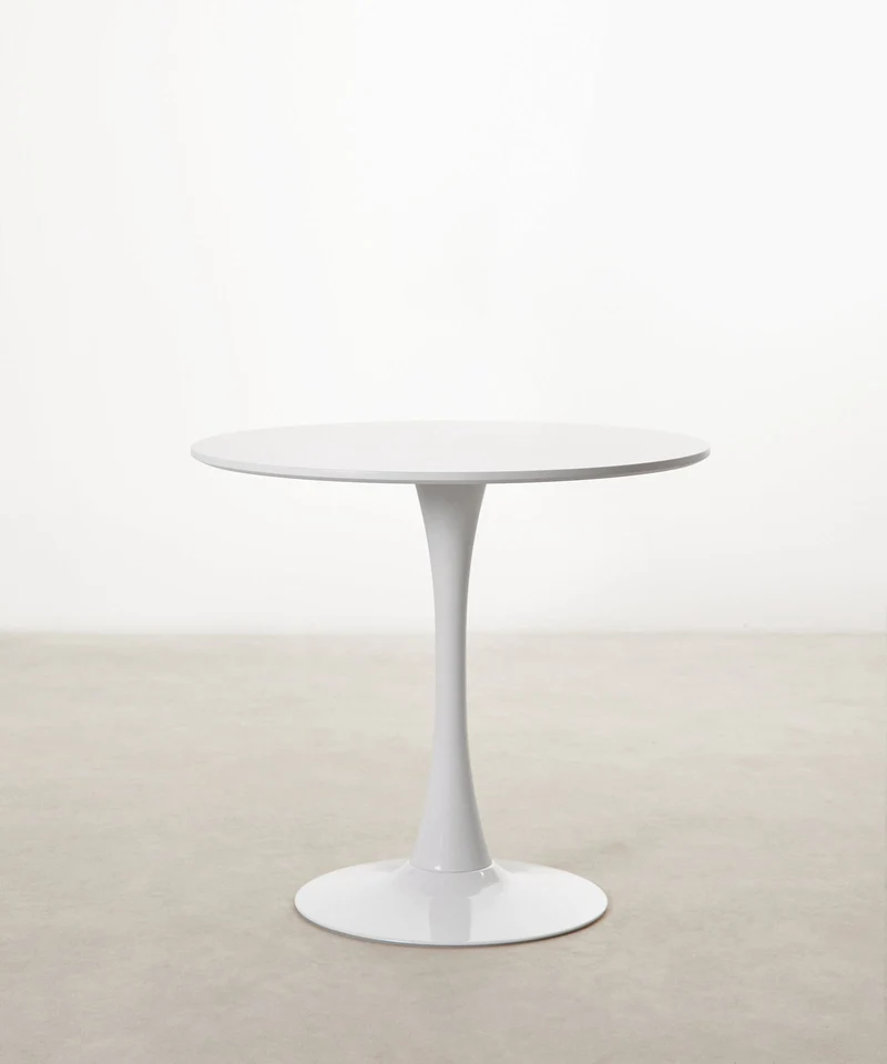 Mesa redonda de metal y fibra de vidrio Tulia (80 cm)