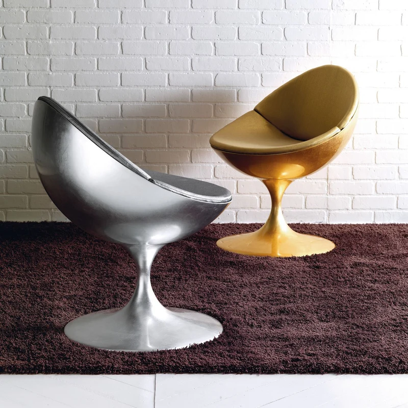 Poltrona design in alluminio Luna
