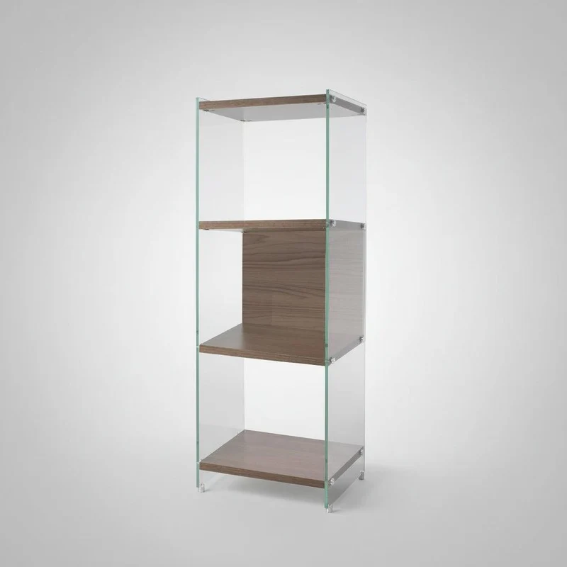 Libreria colonna Tibor126 in vetro e laminato 120 cm