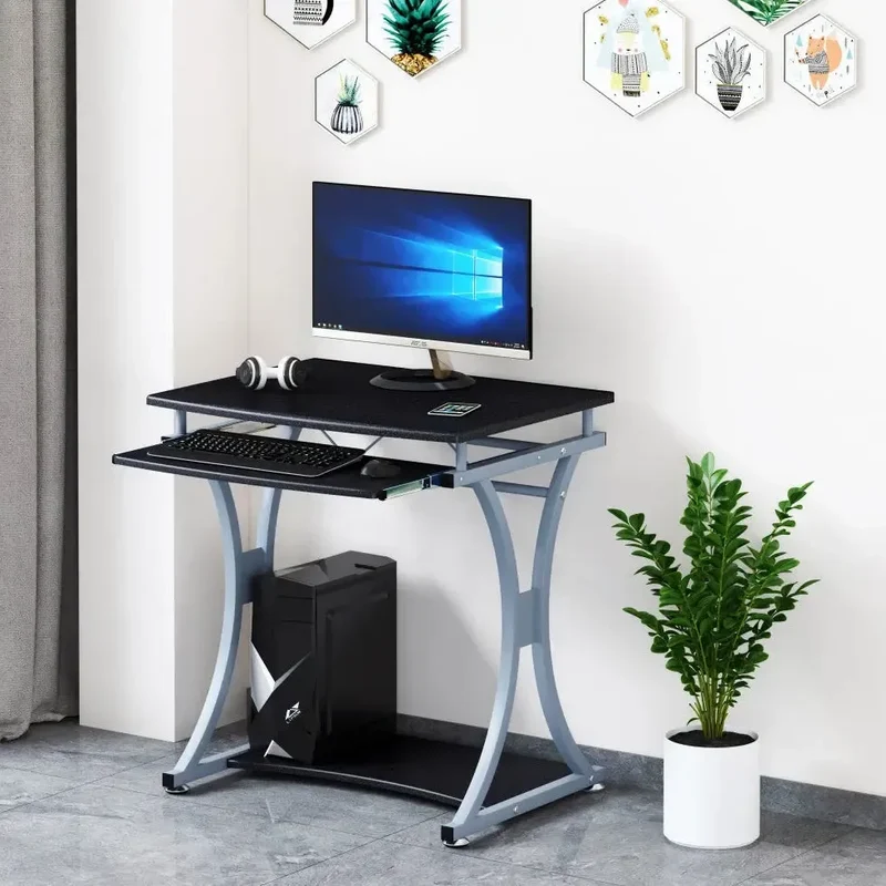 Scrivania porta PC in metallo e legno Compatta-B