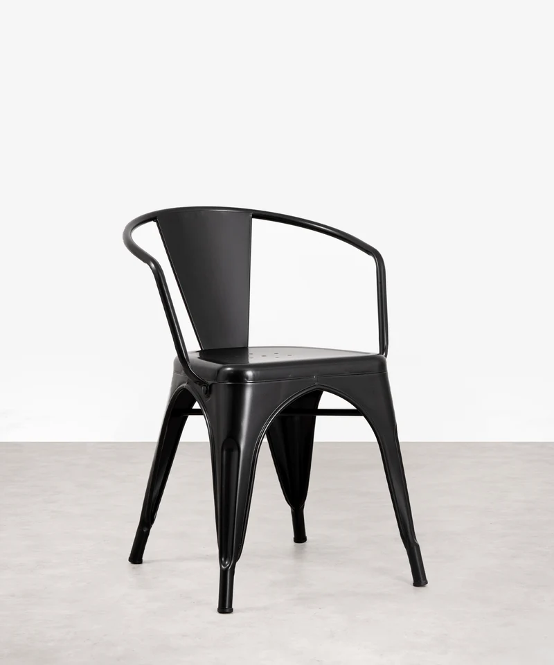 Silla de Comedor de Metal con Reposabrazos Tolik Arms