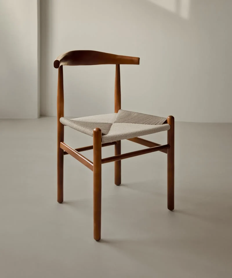 Silla de Comedor en Madera y Cuerda Trenzada Hela