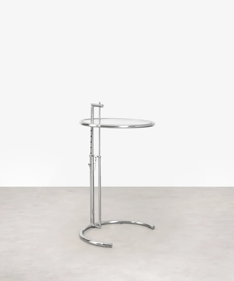 Mesa Auxiliar en Acero y Cristal Helen