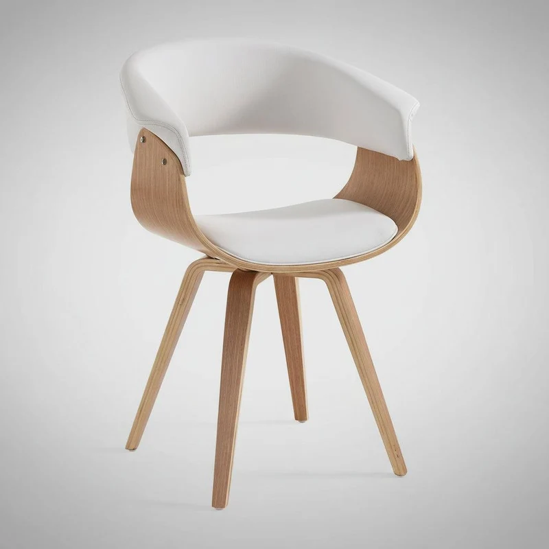 Sedia design moderno Once Wood White