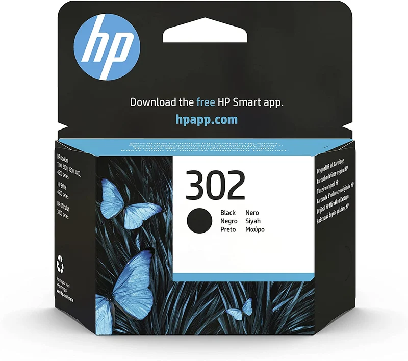 302 Nero, F6U66AE, Cartuccia Originale Da 190 Pagine, Compatibile Con Stampanti
