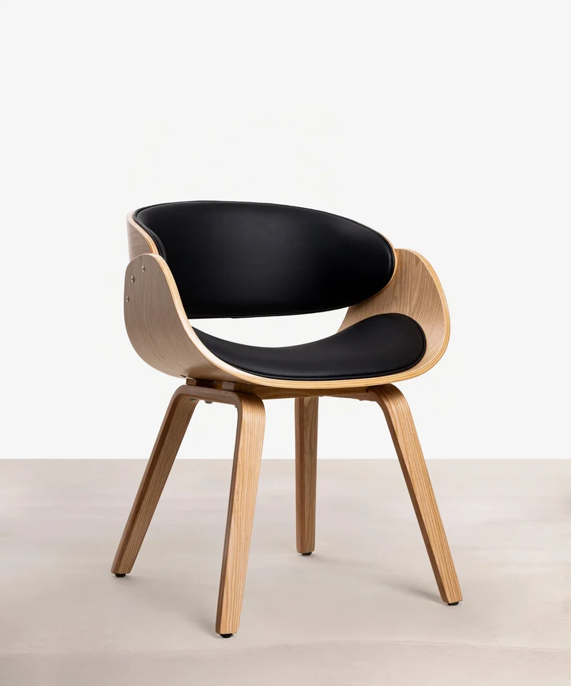 Silla de Comedor en Madera y Polipiel Debbie