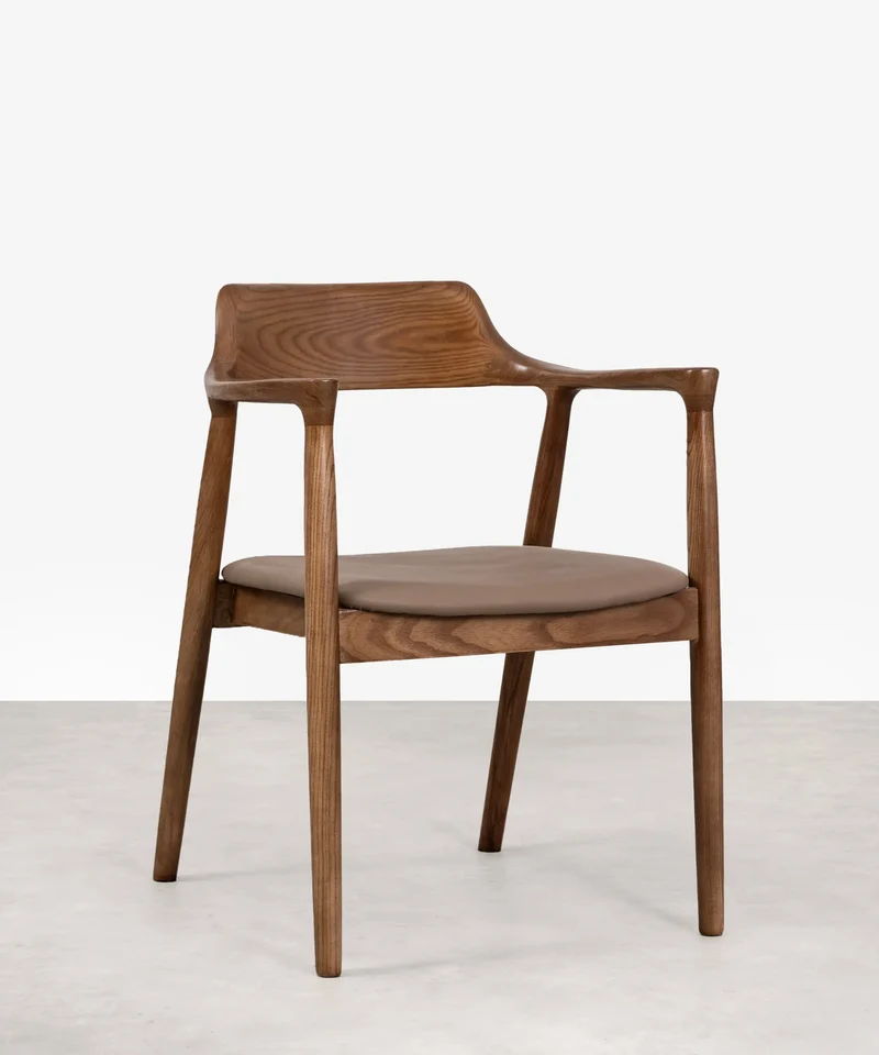 Silla de Comedor en Madera y Polipiel Olivia