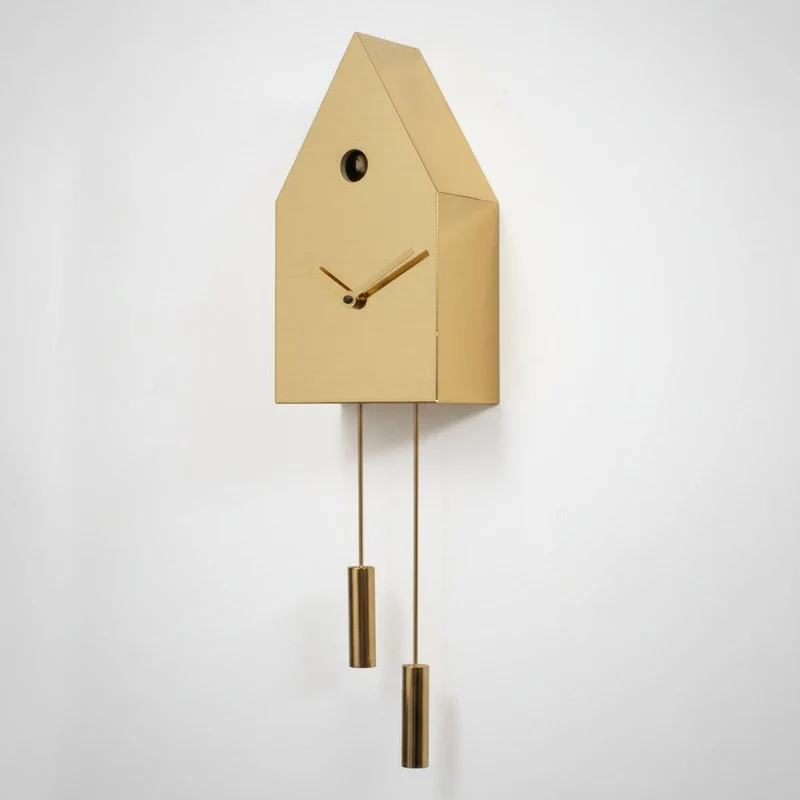 Orologio da parete a cucù in metallo 24k