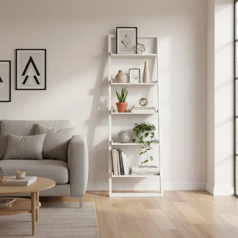 Libreria da parete Di-Do in MDF bianco 65 x 190 cm