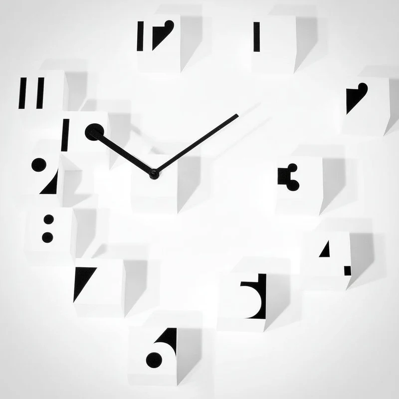 Orologio parete RND_Time Optical a cubetti da fissare a muro