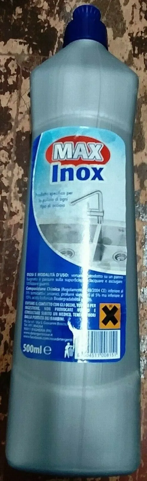 Max Inox Sgrassatore Acciaio con Barriera Protettiva Bottiglia 500ml x 4 bott
