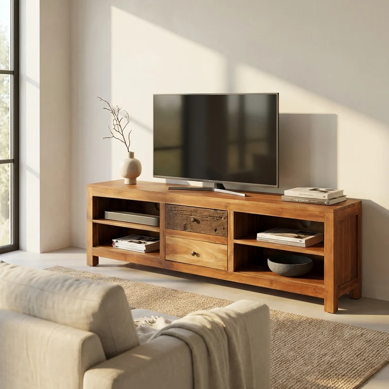 Mobile porta TV in legno rustico - DAMOCLES