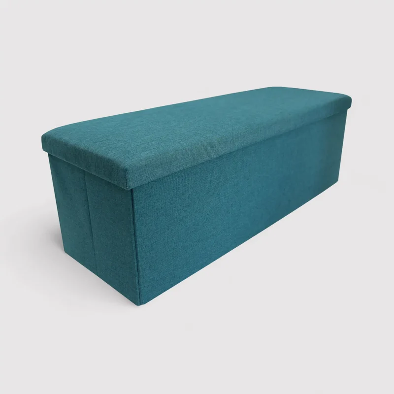 Ceiba - Pouf a panca contenitore azzurro in stile coastal