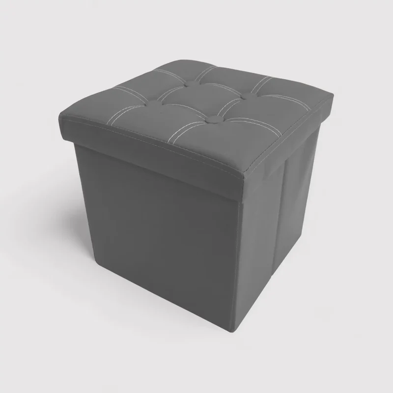 Echeveria - Pouf grigio contenitore grigio moderno a cubo