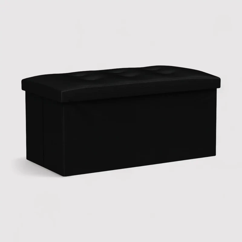 Liatris - Pouf contenitore grande nero e imbottito