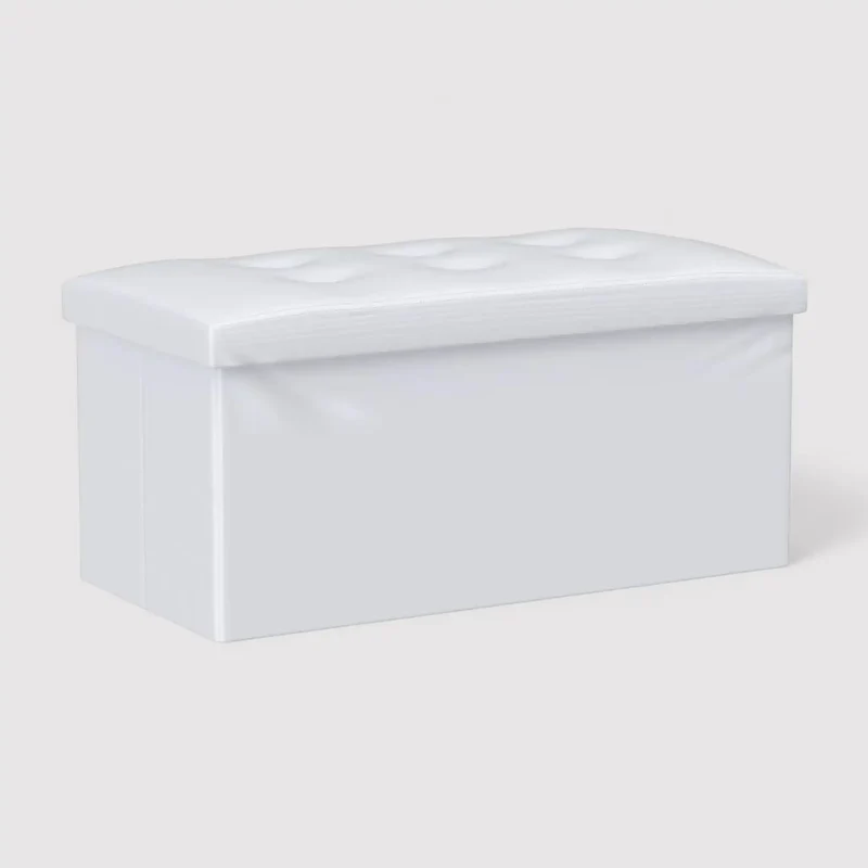 Euforbia - Pouf lungo bianco contenitore e imbottito