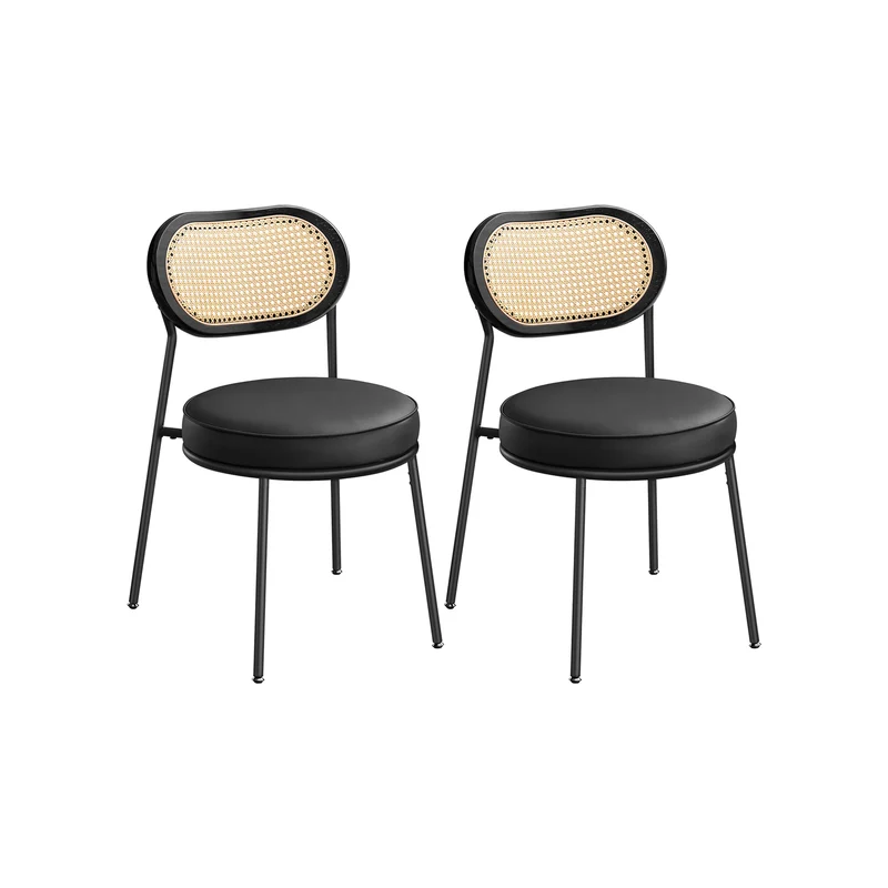 Set da 2 Sedie Imbottite da Cucina con Schienale Curvo