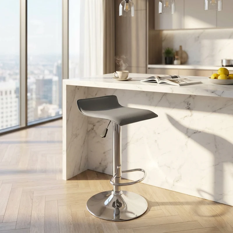 Sgabello Moderno per Sala da Pranzo in Ecopelle cm 40x39x84 - ELISE