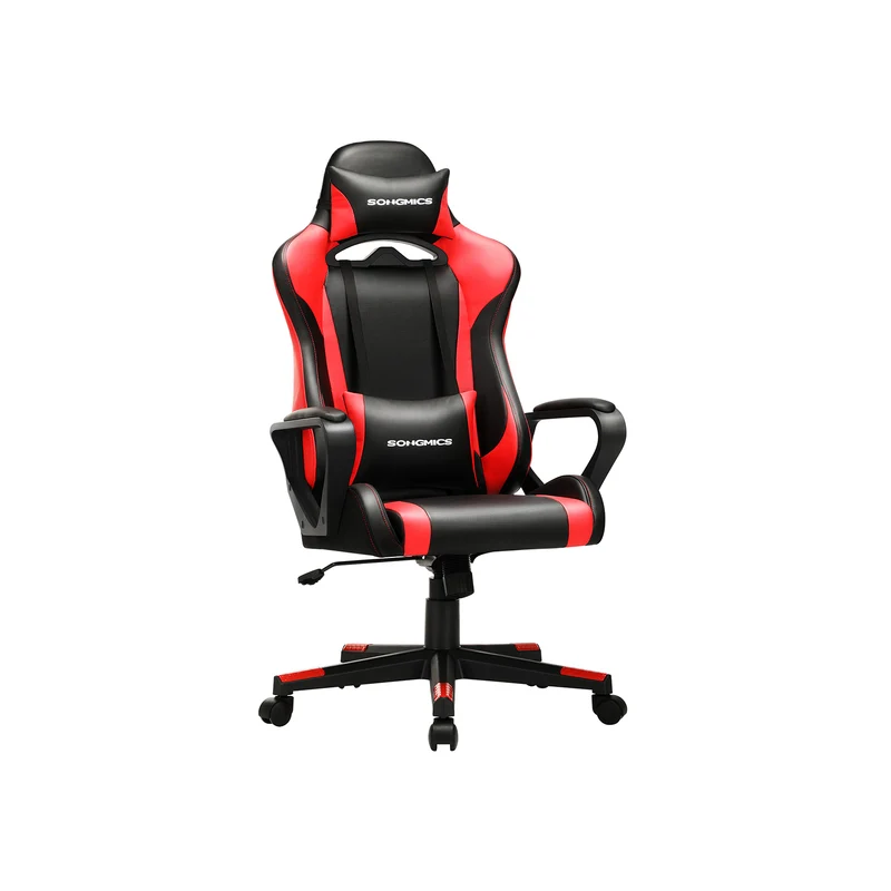 Sedia da Ufficio Nero e Rosso