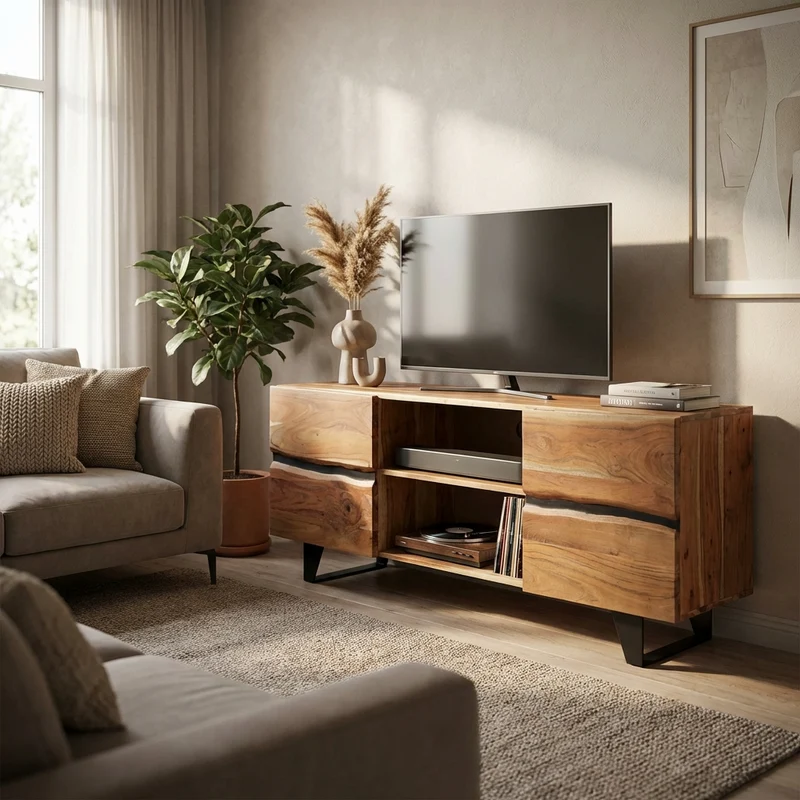 Mobile TV in legno di acacia - CAMMY