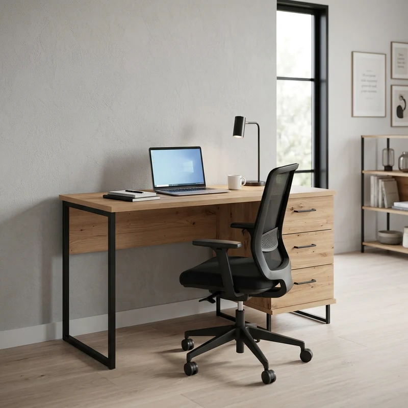 scrivania moderna con 3 cassetti cm 137 5x56x75 h - ZENWOOD