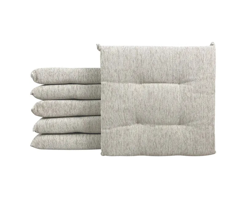 Set Cuscini per Sedia Effetto Lino Imbottiti 6 cm con Lacci 4 Punti 40x40 in Cotone Made in Italy Il Gruppone