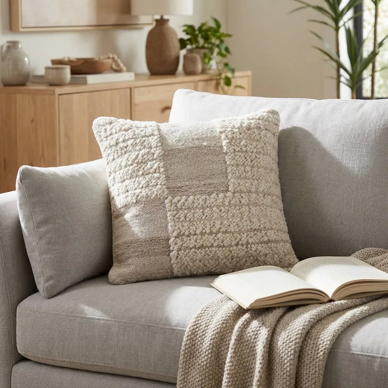 Cuscino decorativo in lana con texture a rilievo 45x45 cm - GALARRIC