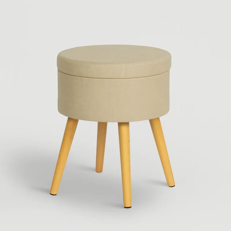 Tiaré - Sgabello poggiapiedi colore beige stile moderno
