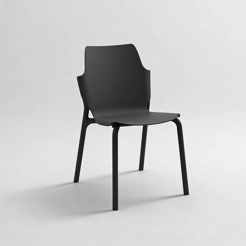 Zeran - Set 2 Sedie da pranzo impilabili colore nero moderne