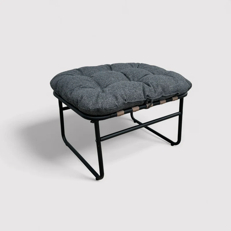 Hajar - Poggiapiedi imbottito colore grigio scuro stile moderno