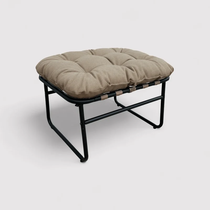 Dune - Poggiapiedi imbottito colore marrone chiaro stile moderno