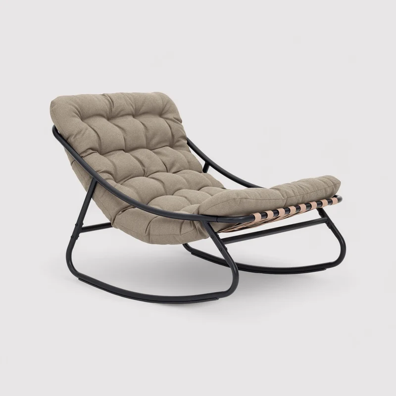 Safar - Sedia a dondolo colore marrone chiaro stile moderno