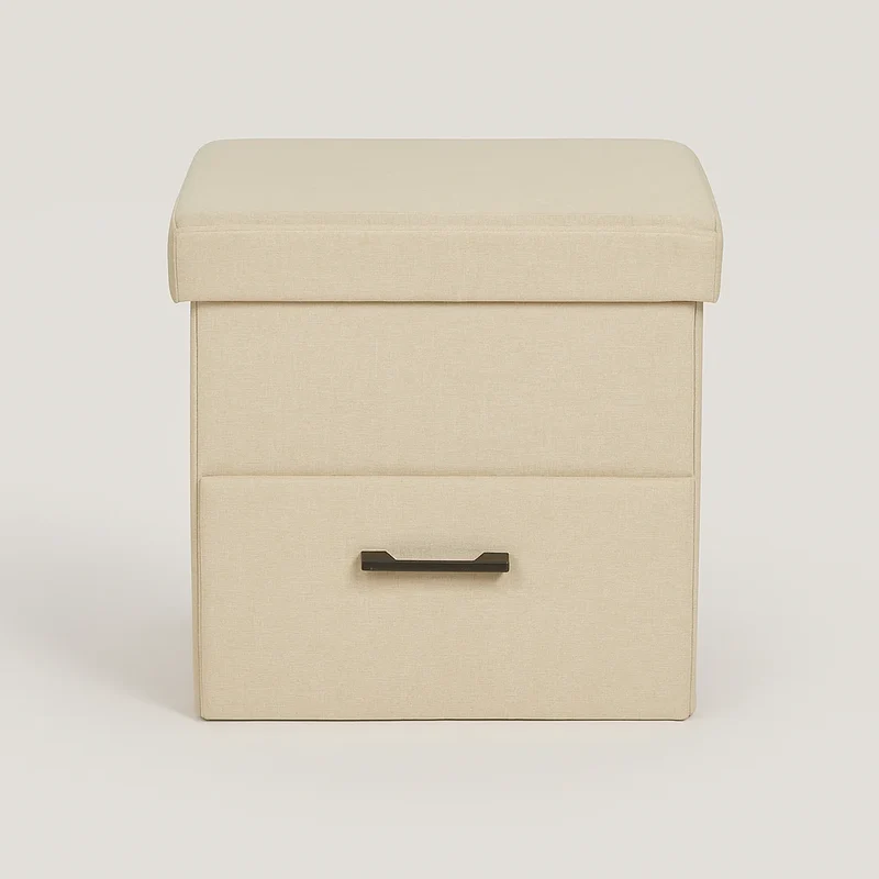 Strelitzia - Pouf contenitore colore beige moderno