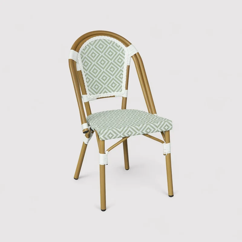 Schefflera - Set 2 Sedie da giardino impilabili bianco verde classico