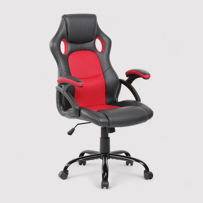 Leonotis - Poltrona da ufficio ergonomica rossa e nera