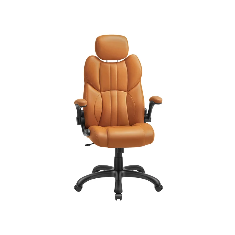 Sedia da Ufficio Regolabile Marrone Cammello