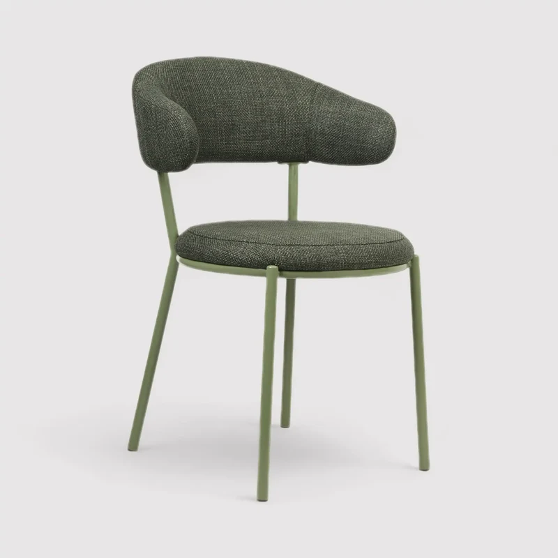 Zeita - Set 2 sedie verde scuro per sala da pranzo o salotto