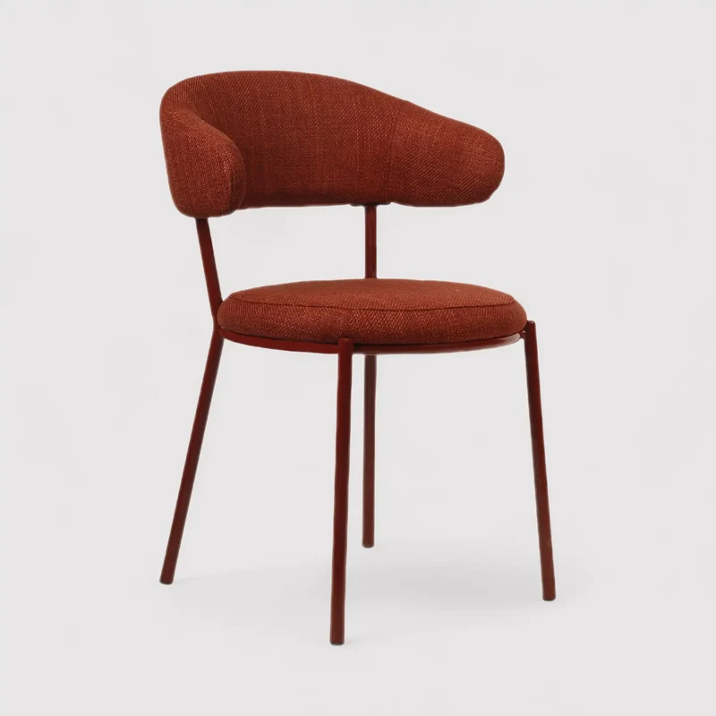 Talong - Set 2 sedie da tavolo moderne color rosso rubino